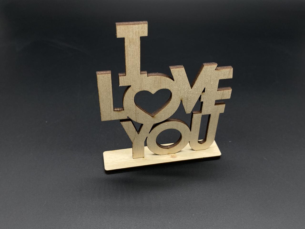 Заготівка із фанери на підставці I Love You 120х100 мм 1 шт. (DVS-039)