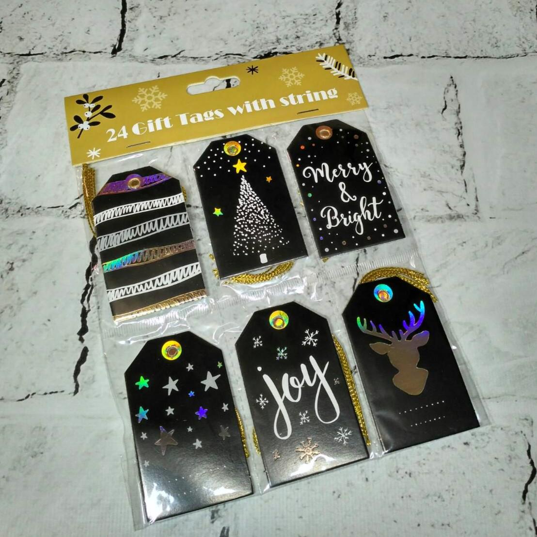 Открытки подарочные новогодние Christmas Микс 4,5х7,5 см 24 шт. (2715-42)