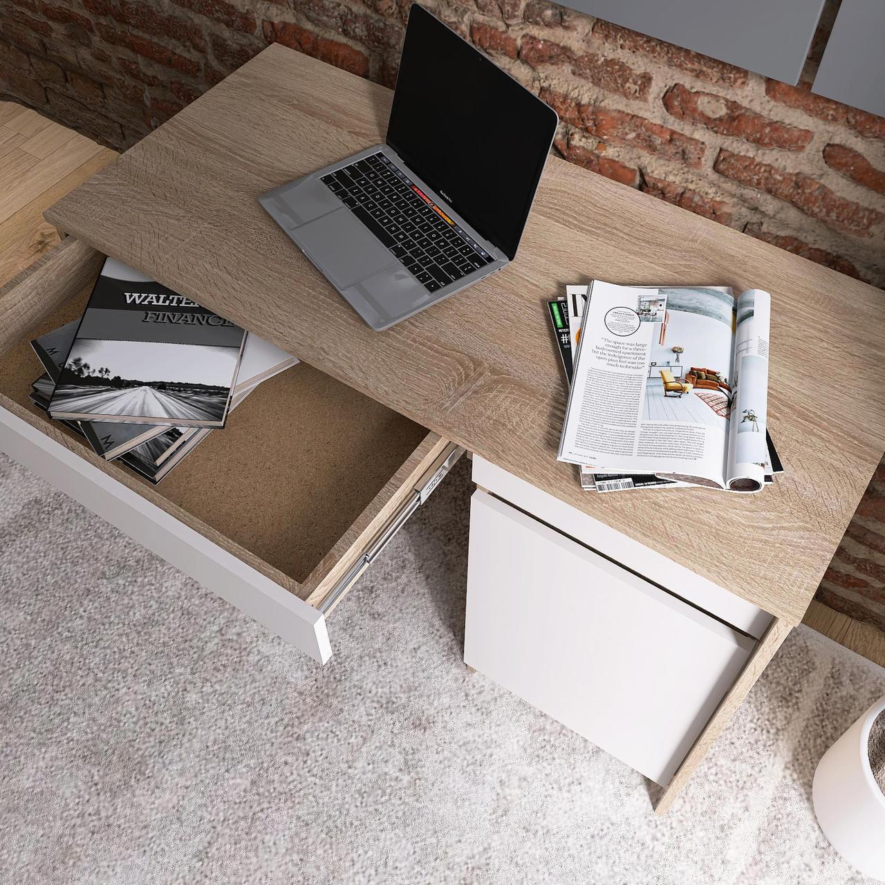 Письменный стол Эверест Сити-1100 Дуб сонома/Белый (е-20724.01) - фото 4 Письменный стол Эверест Сити-1100 Дуб сонома/Белый (е-20724.01) - фото 4