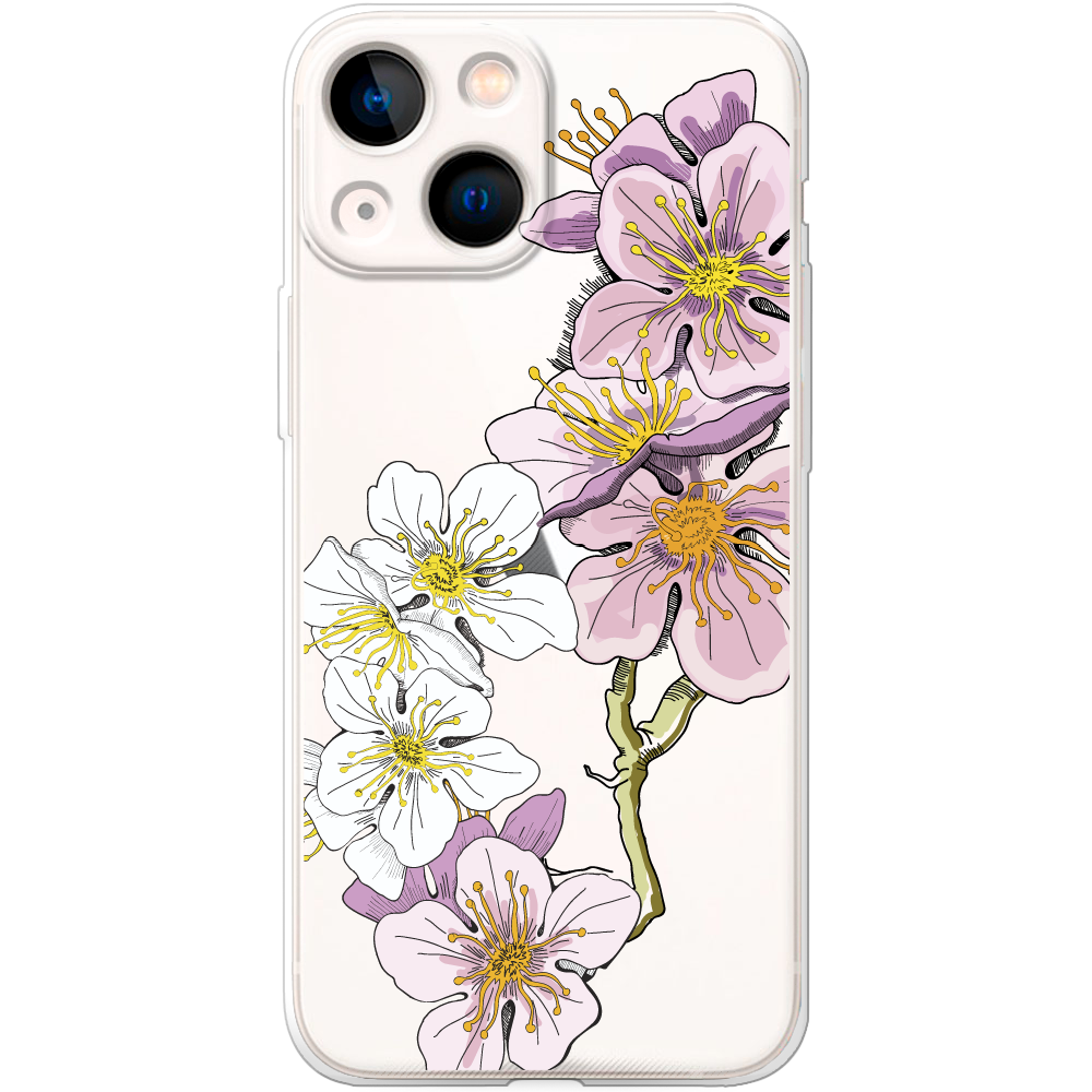 Чохол BoxFace iPhone 13 mini Cherry Blossom Прозорий силікон (43839-cc4-43839)