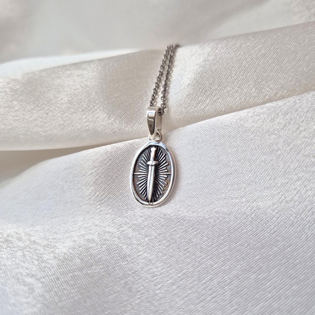 Серебряная подвеска оберег амулет Меч черное серебро 925 пробы 3,15 г (им005ч)