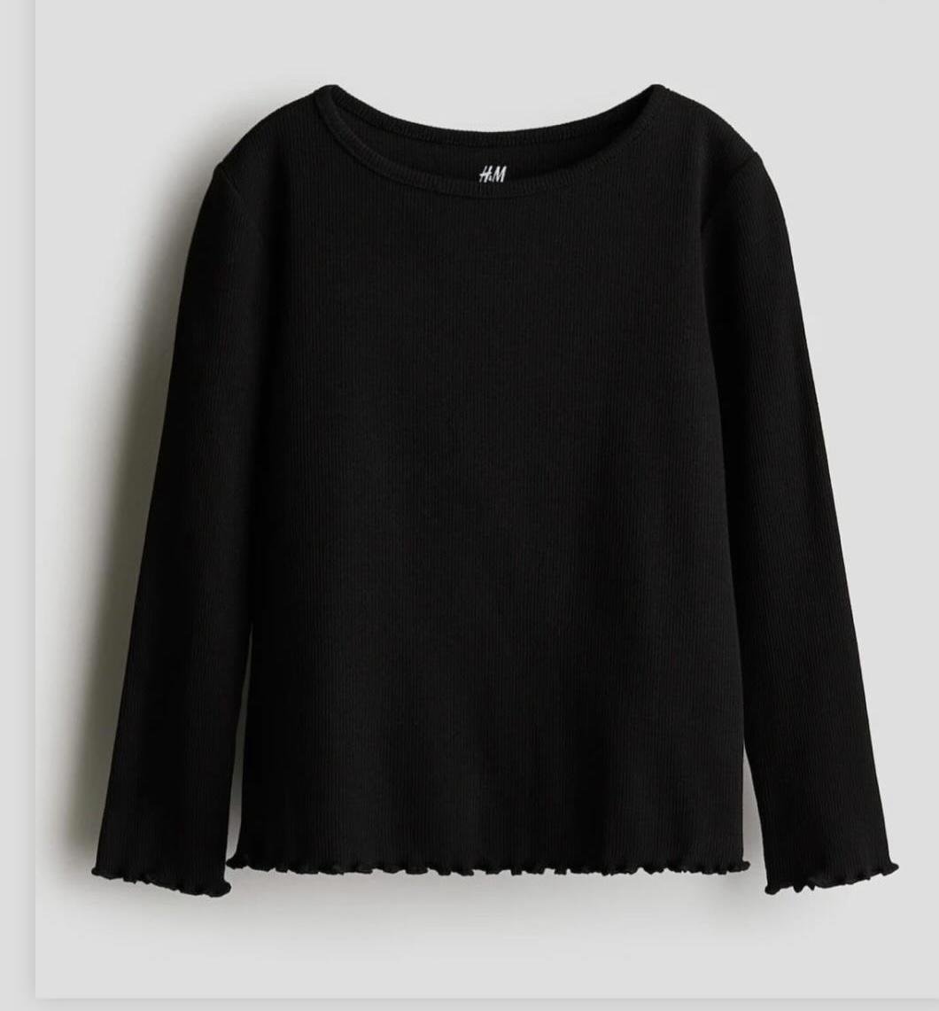 Лонгслив для девочки H&M 134-140 см Черный (1286)