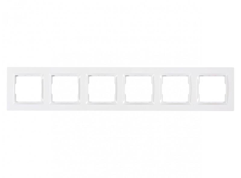 Рамка шестимісна горизонтальна Luxel JAZZ 9026 Білий (00000038442)