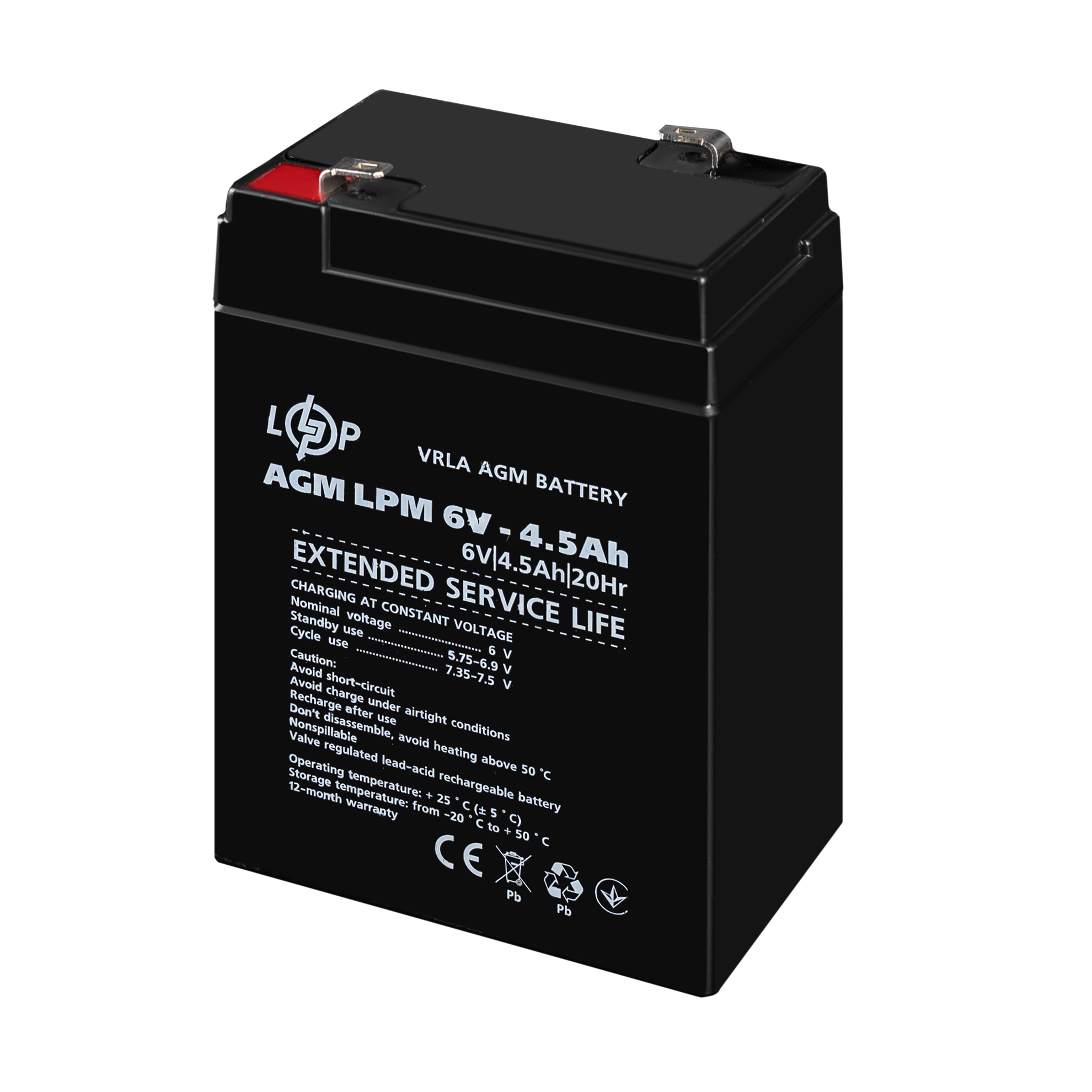 Аккумулятор AGM LPM 6V-4,5Ah - фото 3