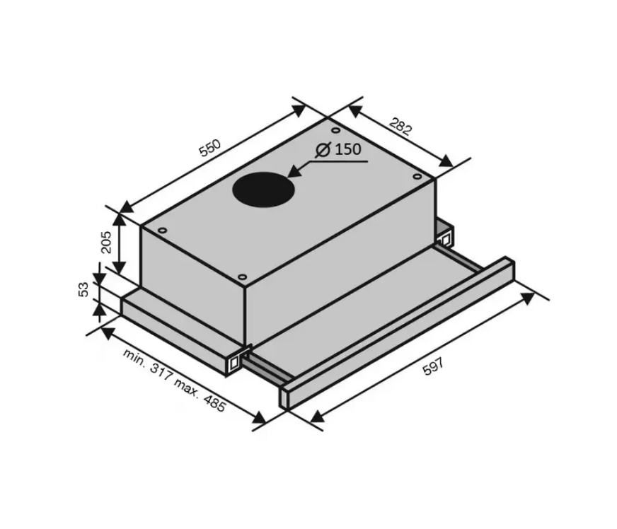 Витяжка кухонна Ventolux GARDA 60 BG 1100 TC MS LED - фото 4 Витяжка кухонна Ventolux GARDA 60 BG 1100 TC MS LED - фото 4
