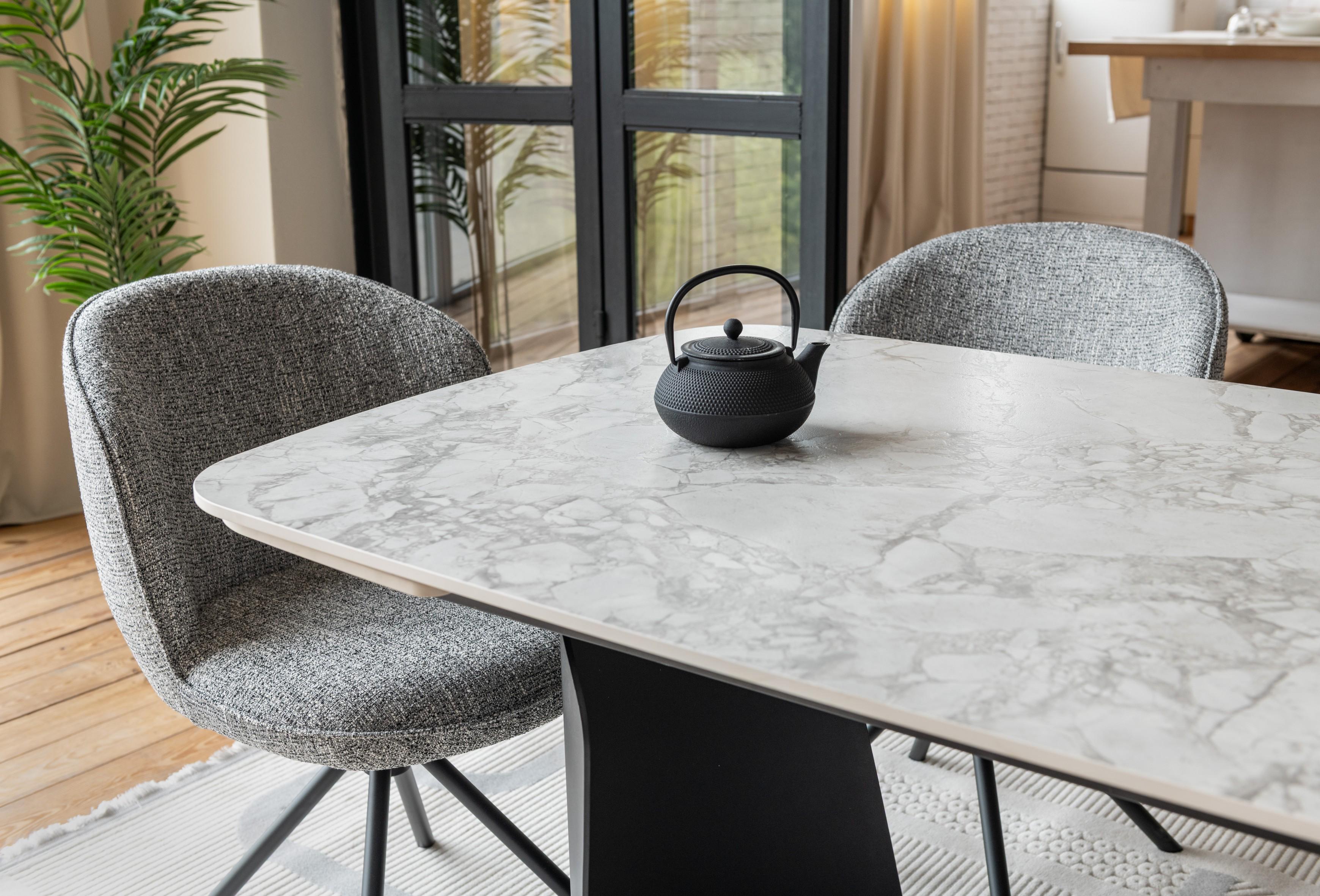 Обідній стіл розсувний Vetro Mebel Нардо 1400/2000х900x760 мм Клауді грей/Чорний TМL-1270) - фото 10