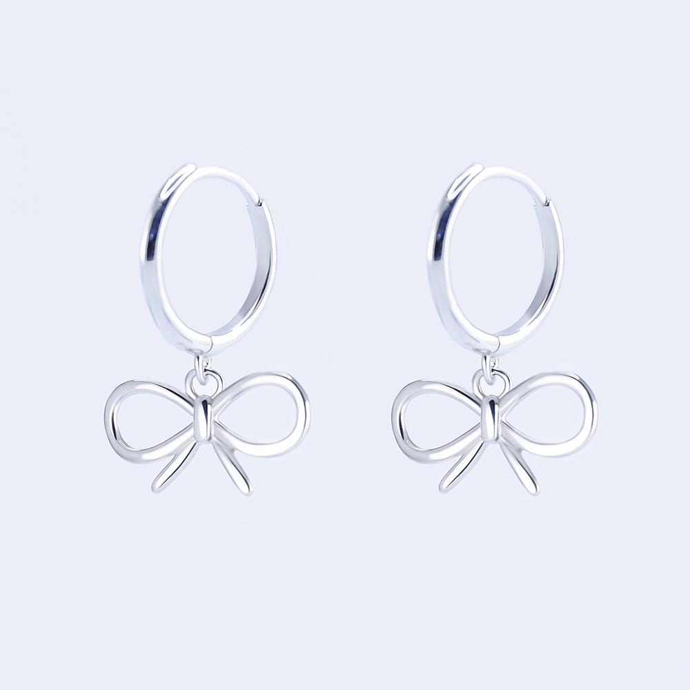 Срібні сережки з підвісками бантами (s2-122)