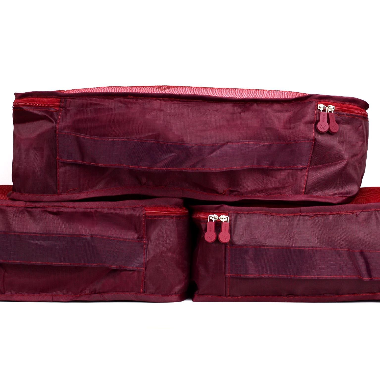 Набір органайзерів для подорожей та дому 6в1 нейлон водовідштовхувальний Бордовий (КДО-15-6) - фото 5 Набір органайзерів для подорожей та дому 6в1 нейлон водовідштовхувальний Бордовий (КДО-15-6) - фото 5