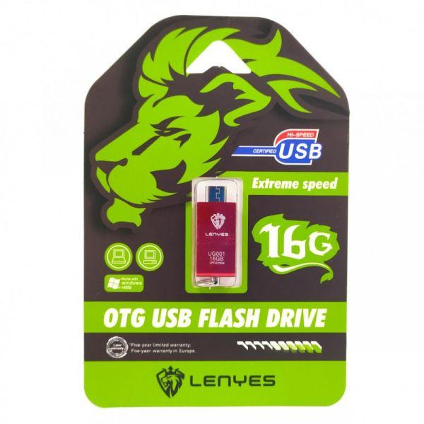 Флешка двухсторонняя USB/Micro USB Lenyes 16GB (10677)