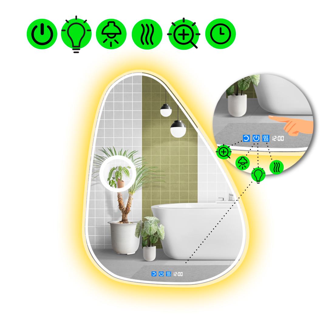 Зеркало с LED подсветкой Doccia 4 с подогревом и линзой с подсветкой 60x50 см (8776233)