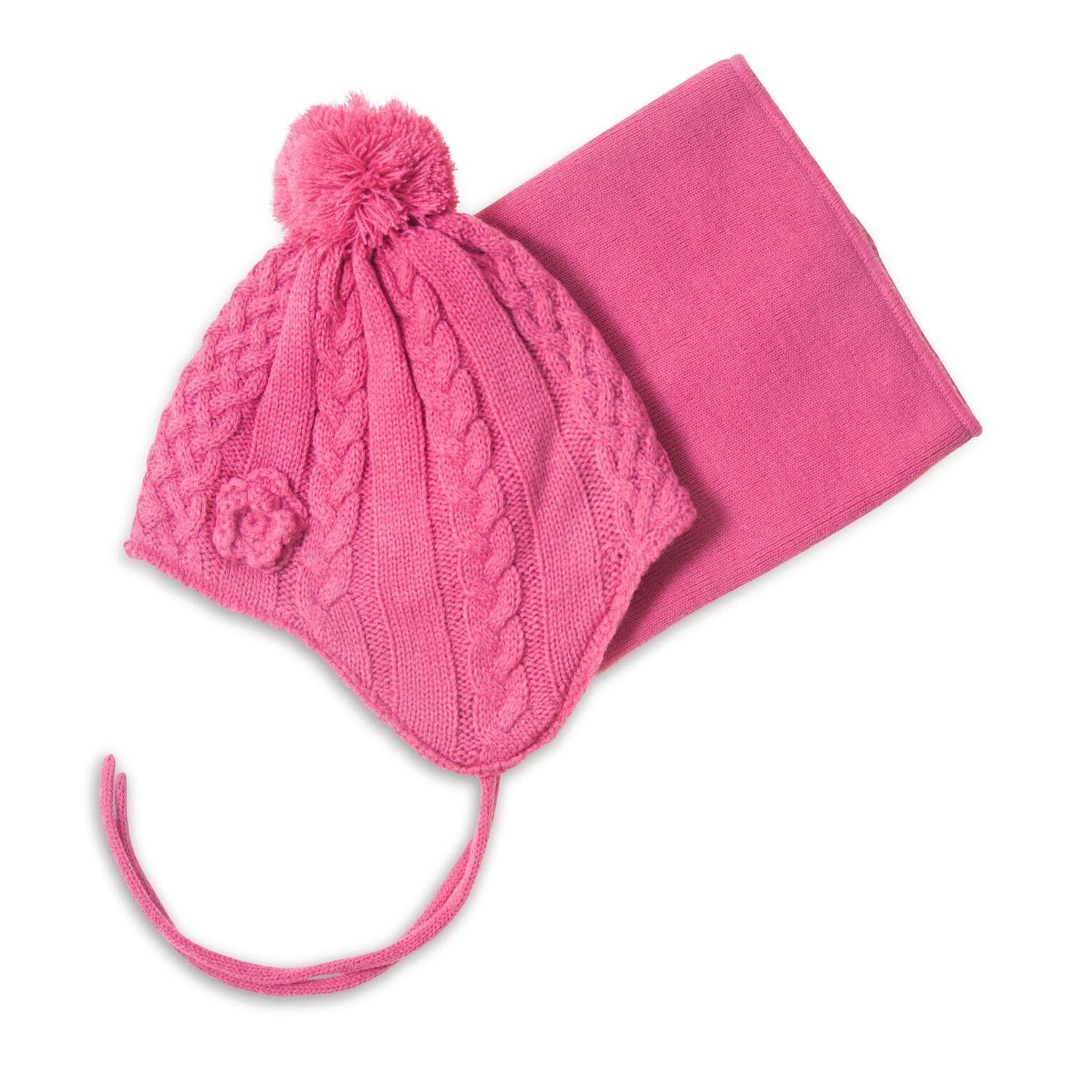 Шапка с баффом вязаные для девочки Peluche&Tartine F18ACC52EF зимние 52-56 см Розовый (F18ACC52EF-Begoniapink-6/8)