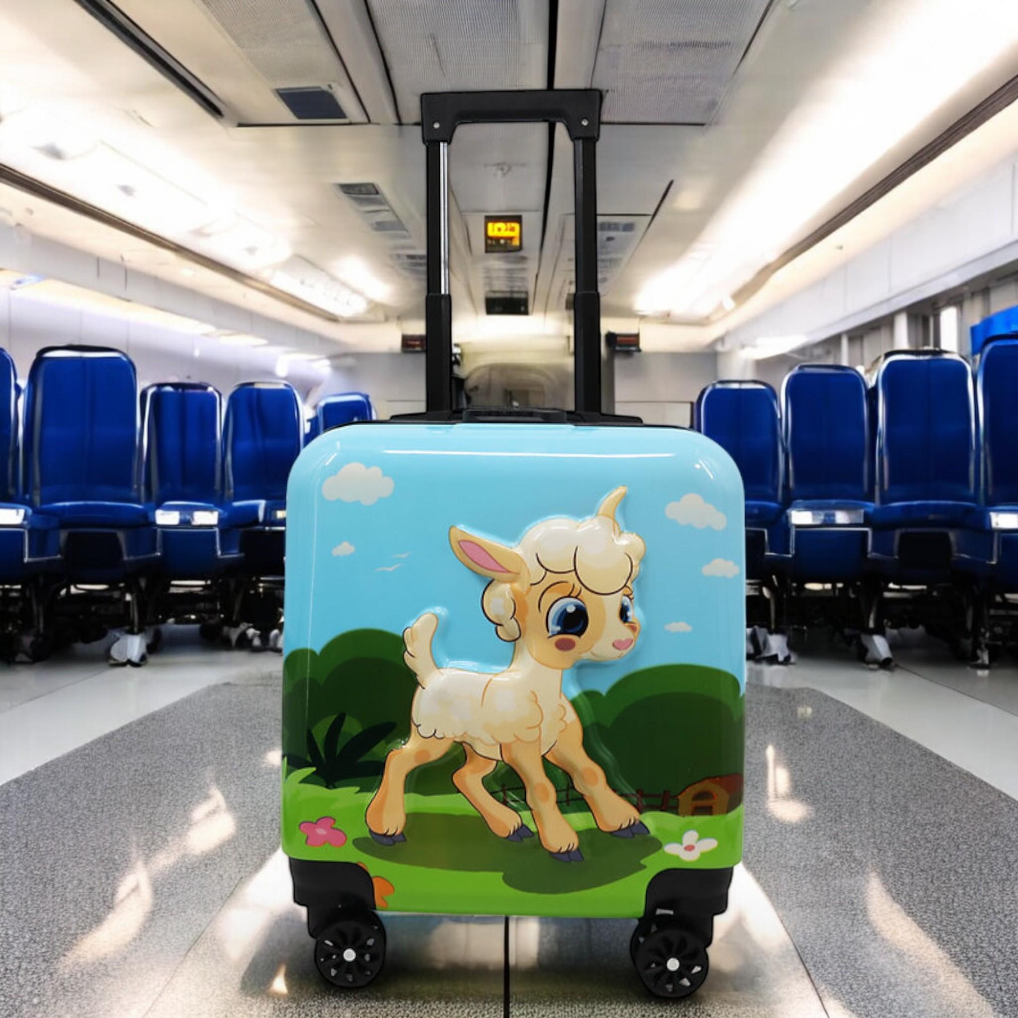 Валіза дитяча H&H Goat on the Lawn ABS-пластик на 4 коліщатках з кодовим замком 35 л (S_D-9) - фото 2 Валіза дитяча H&H Goat on the Lawn ABS-пластик на 4 коліщатках з кодовим замком 35 л (S_D-9) - фото 2