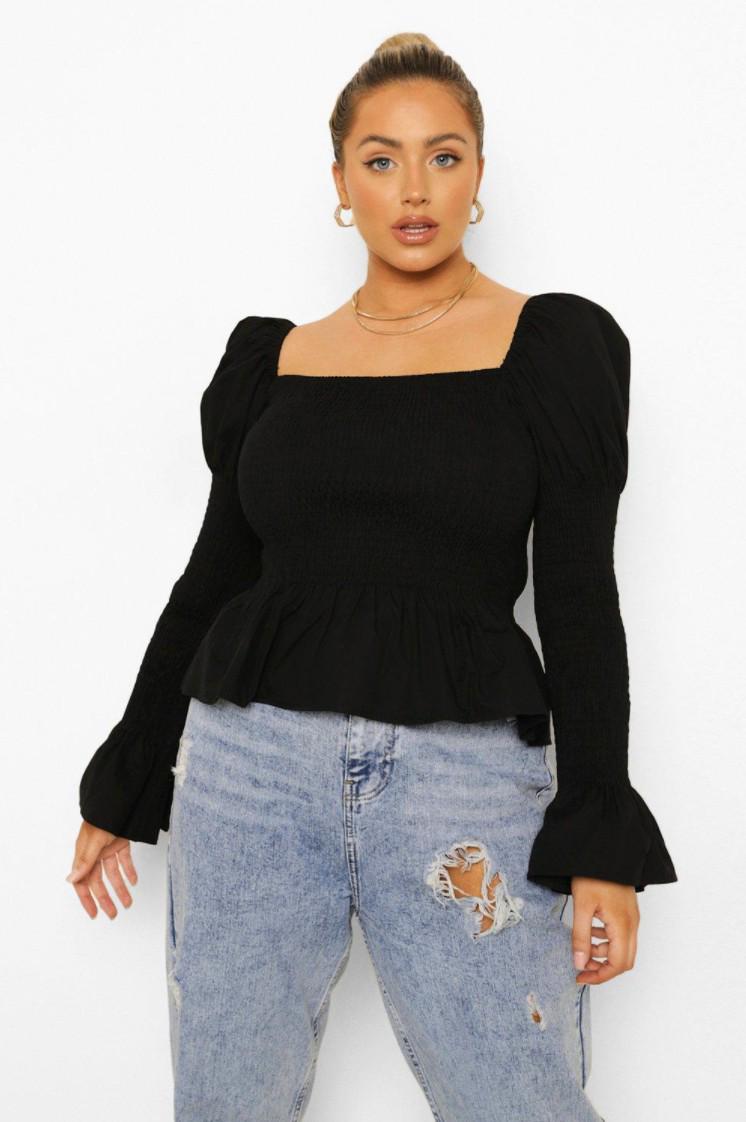 Блуза укороченная Boohoo L Черный (9869/46)