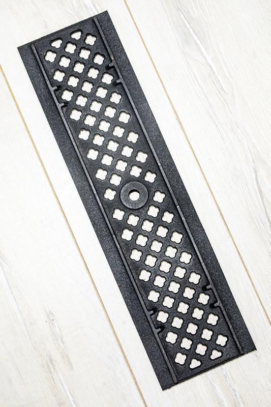 Решетка чугунная водоотводная декоративная ТМ KHLP Чернырехлист 498x136x15 мм