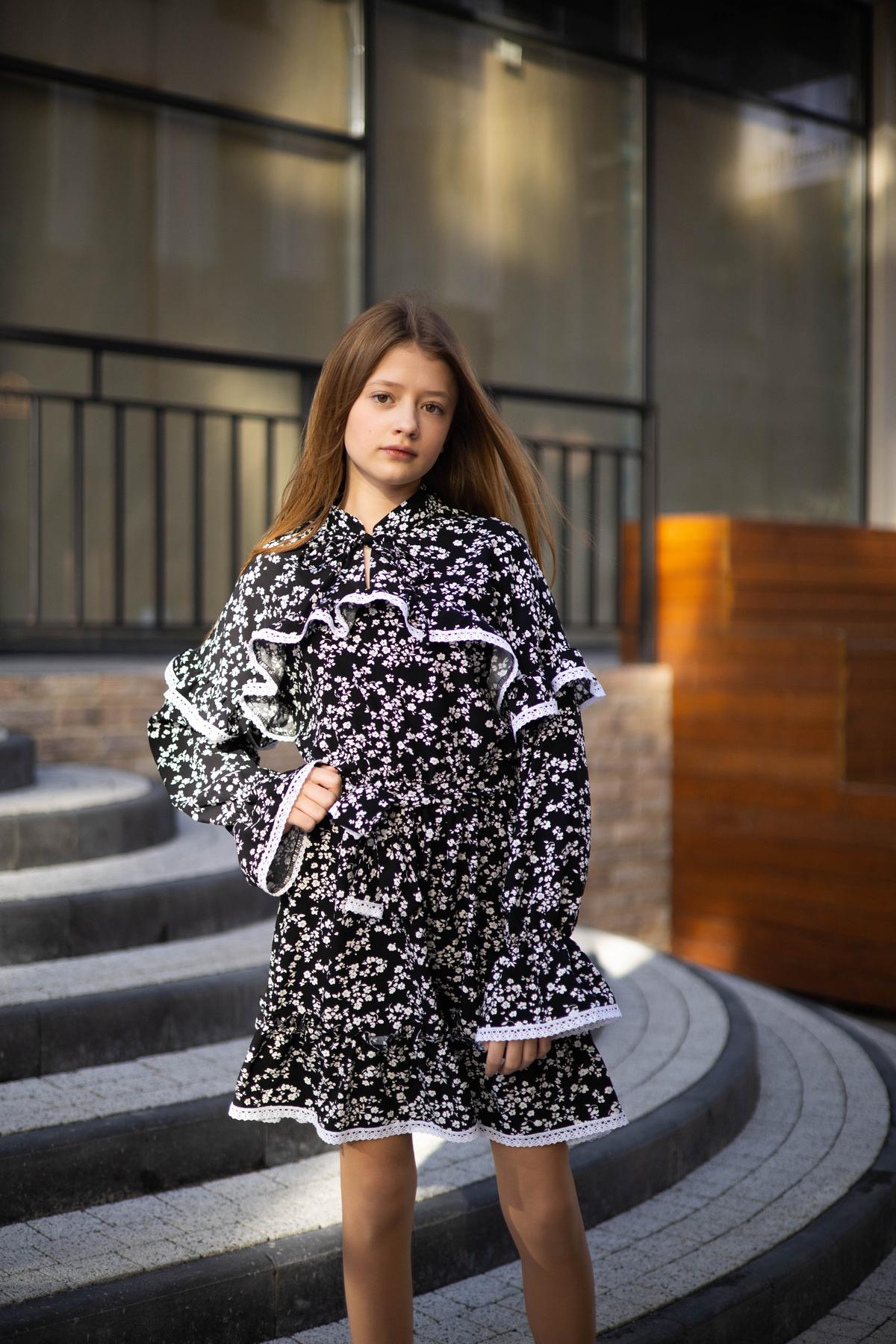 Платье подростковое из штапеля IRmAS 1255 152 см Черный