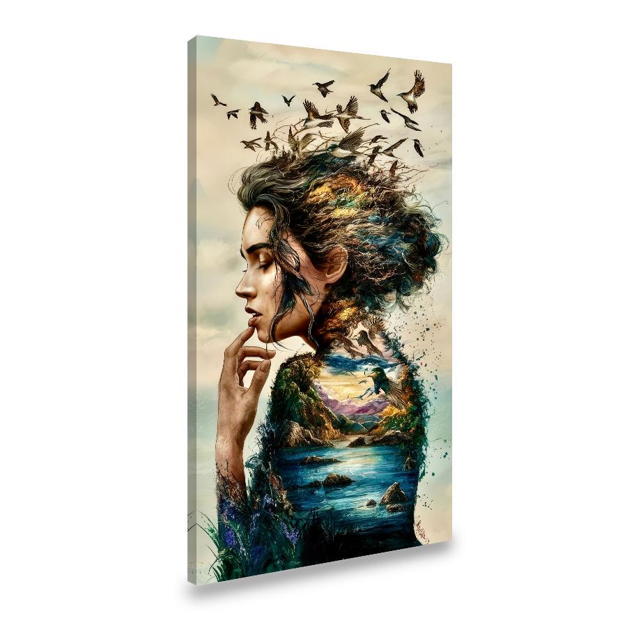 Картина на холсте Природа на силуэте девушки 80x40 см (207VP_L)