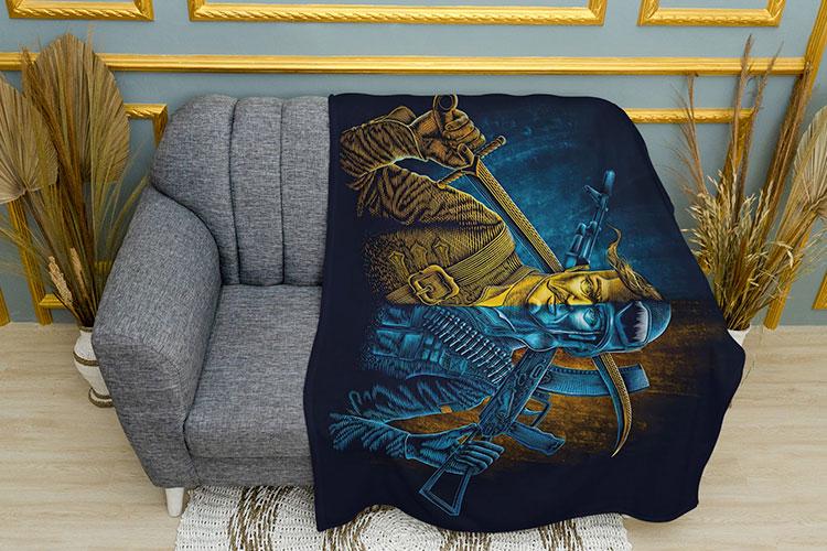 Плед PromoZP Казак воин плюш однослойный 150х210 см (102427-1)