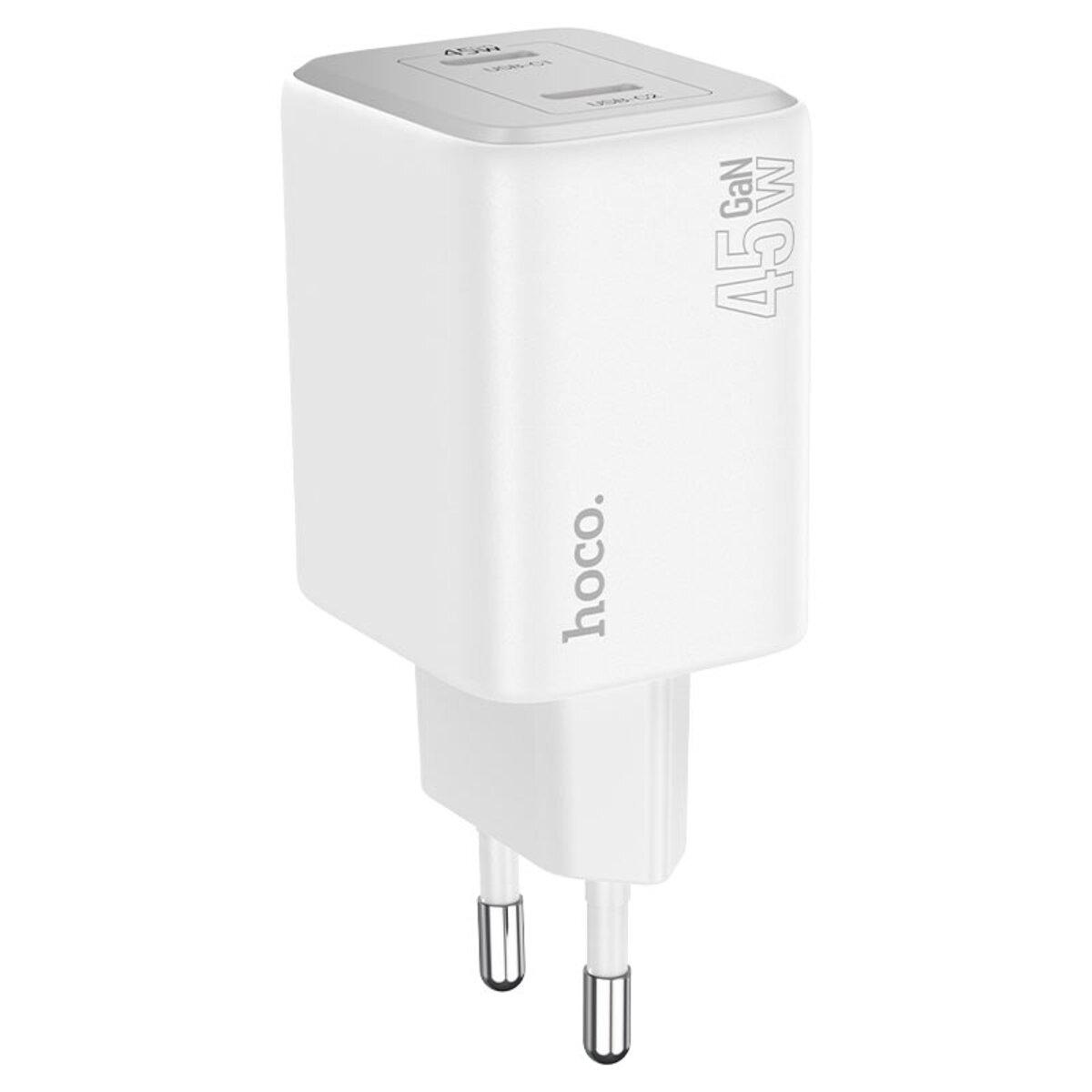 Зарядное устройство Hoco N42 Elogiado Dual-Port PD45W 2xType-C Charger Set Type-C to Lightning Cable White (6942007617116) - фото 3 Зарядное устройство Hoco N42 Elogiado Dual-Port PD45W 2xType-C Charger Set Type-C to Lightning Cable White (6942007617116) - фото 3