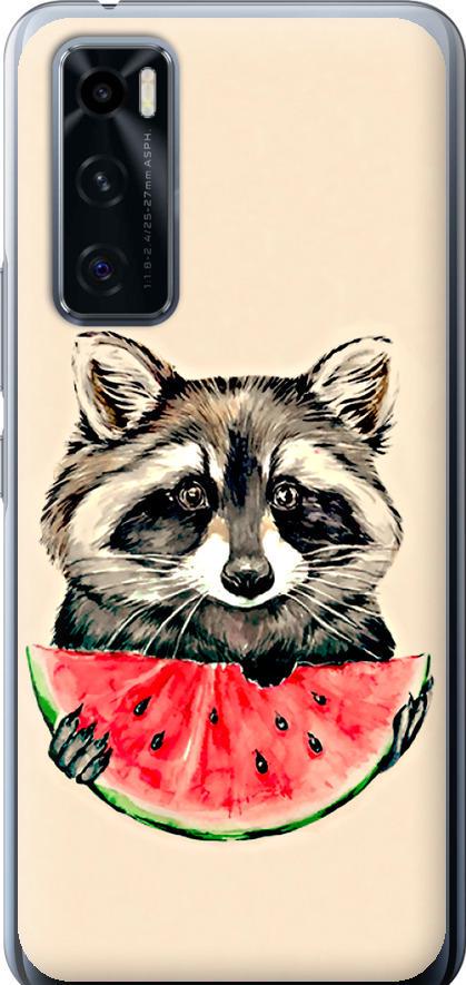 Чехол на Vivo V20 SE Енотик с арбузом (4605u-2128-42517)
