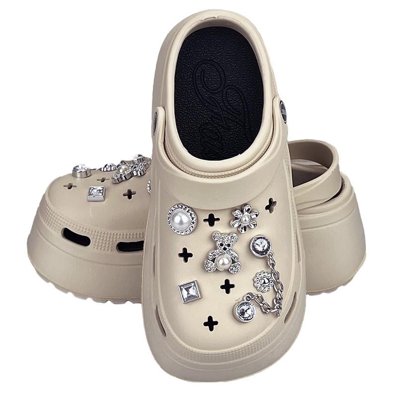 Сабо женские 10288-2 на платформе с джибитсами р. 39 24,5-25 см Бежевый (85449645)