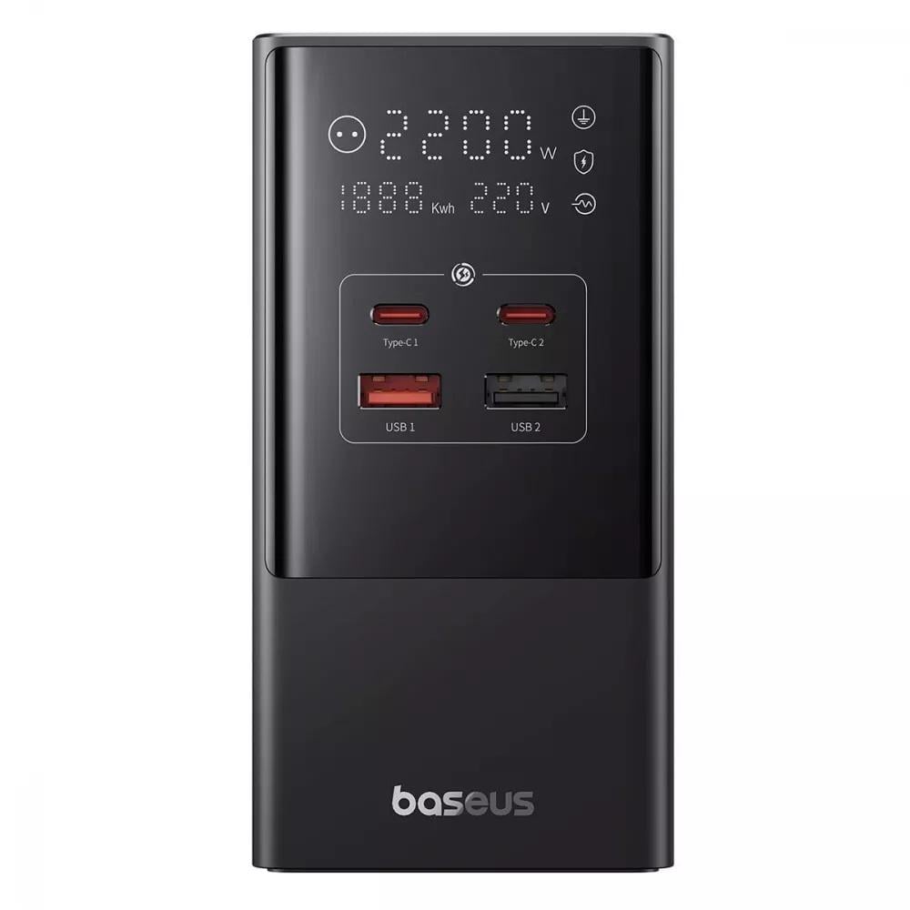Подовжувач BASEUS Tower Digital 2 AC/2 USB-C/2 USB-A 1,5 м 35 Вт Чорний (619966)