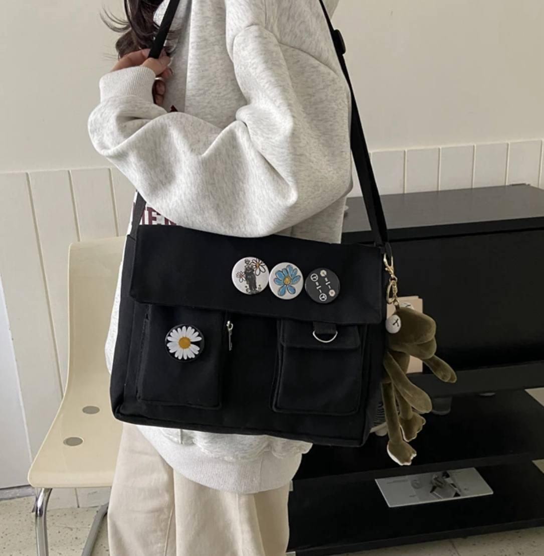 Сумка школьная для девочки с карманами Черный (А434) - фото 3 Сумка школьная для девочки с карманами Черный (А434) - фото 3