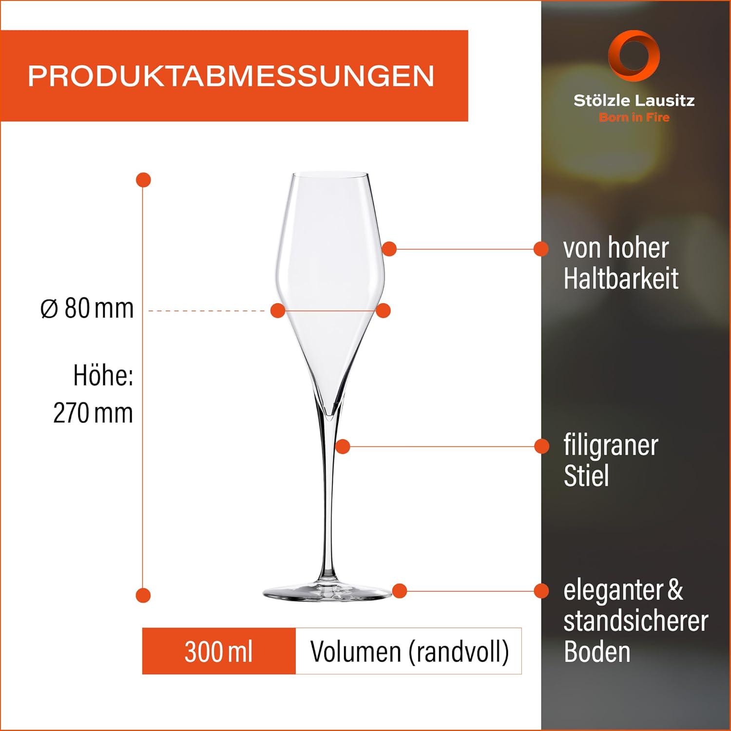 Набор бокалов для шампанского Stölzle Lausitz Q1 300 мл 6 шт. (4200029-1) - фото 4