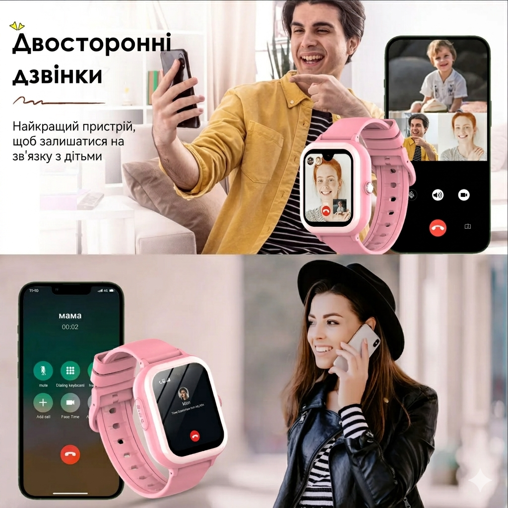 Смарт-часы для детей Wonlex KT31 Amoled 8GB с GPS Pink — фото 11