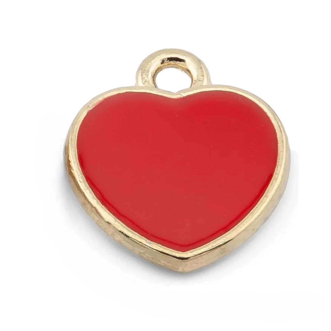 Кулон-підвіска Серце емаль 13х12 мм 1 шт. Червоний (ПЕ1312с07)