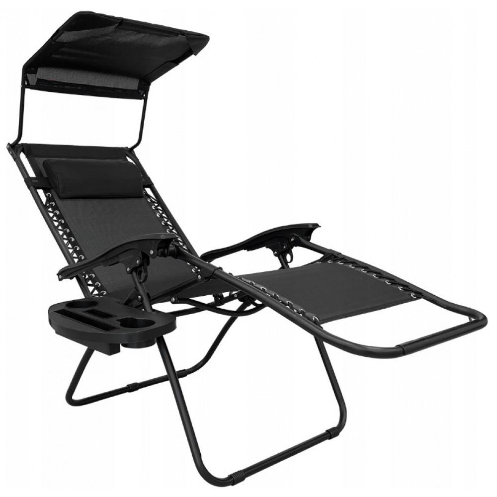 Шезлонг-лежак Bonro SP-167A Черный - фото 3 Шезлонг-лежак Bonro SP-167A Черный - фото 3