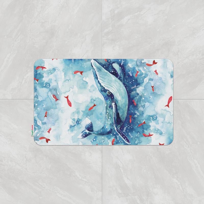Коврик для ванной комнаты Tabe Whale 60х100 см Разноцветный (343950)