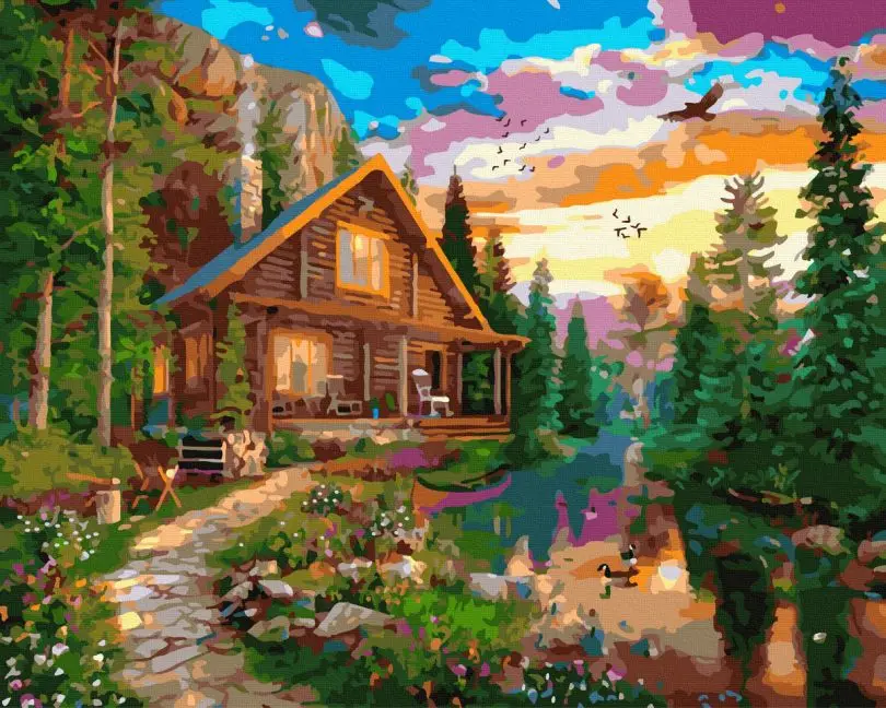 Картина по номерам Brushme Домик в лесу 40x50 см (BRM45078) Картина по номерам Brushme Домик в лесу 40x50 см (BRM45078)