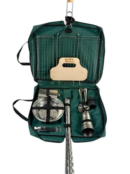 Набір шампурів у чохлі для пікніка на 6 осіб з нержавіючої сталі Зелений (21-10-PS-1006)