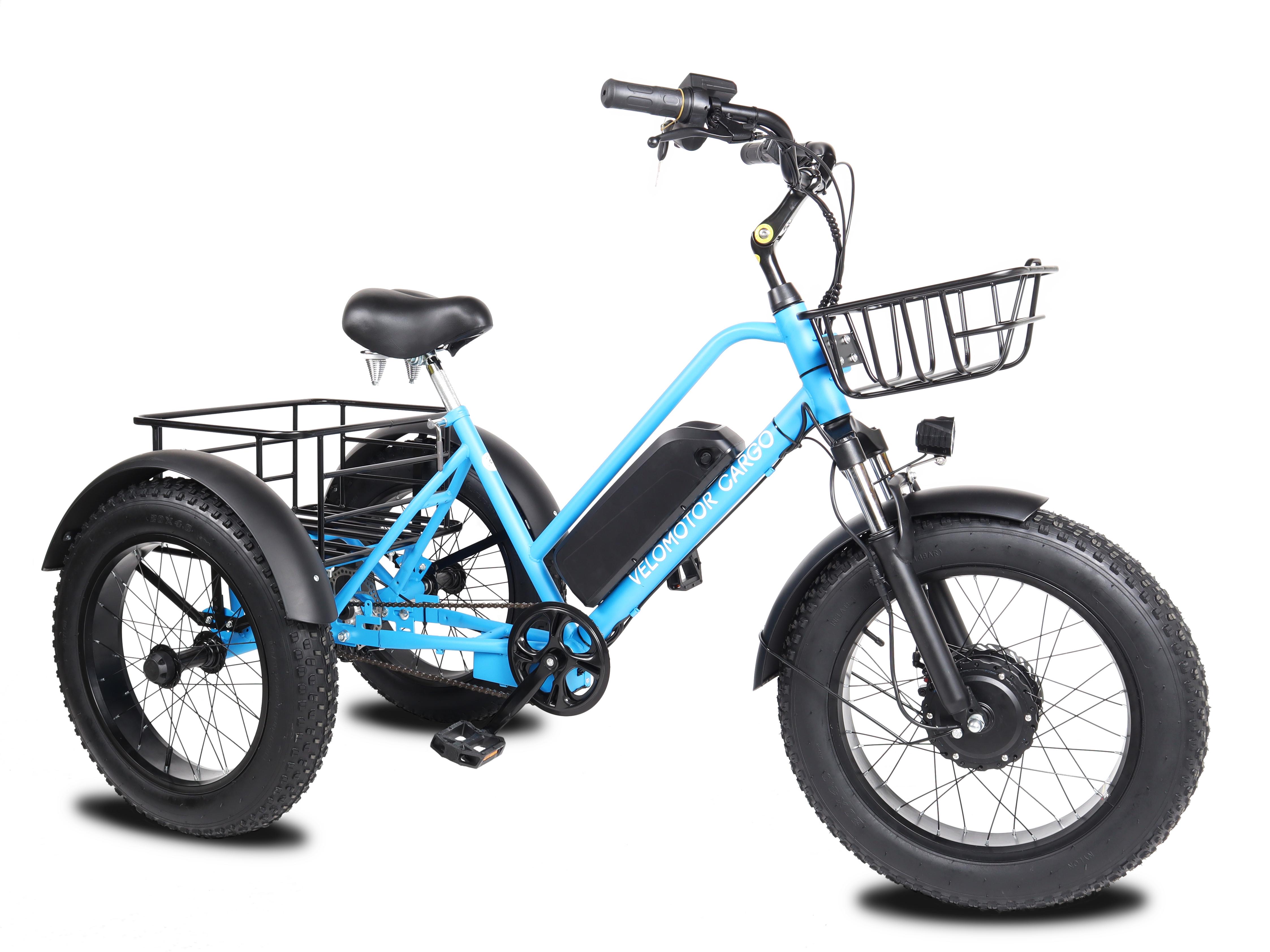 Электровелосипед трехколесный Velomotor Сargo 48V 500W с аккумулятором Li-ion 13 Ah Синий (10208366)