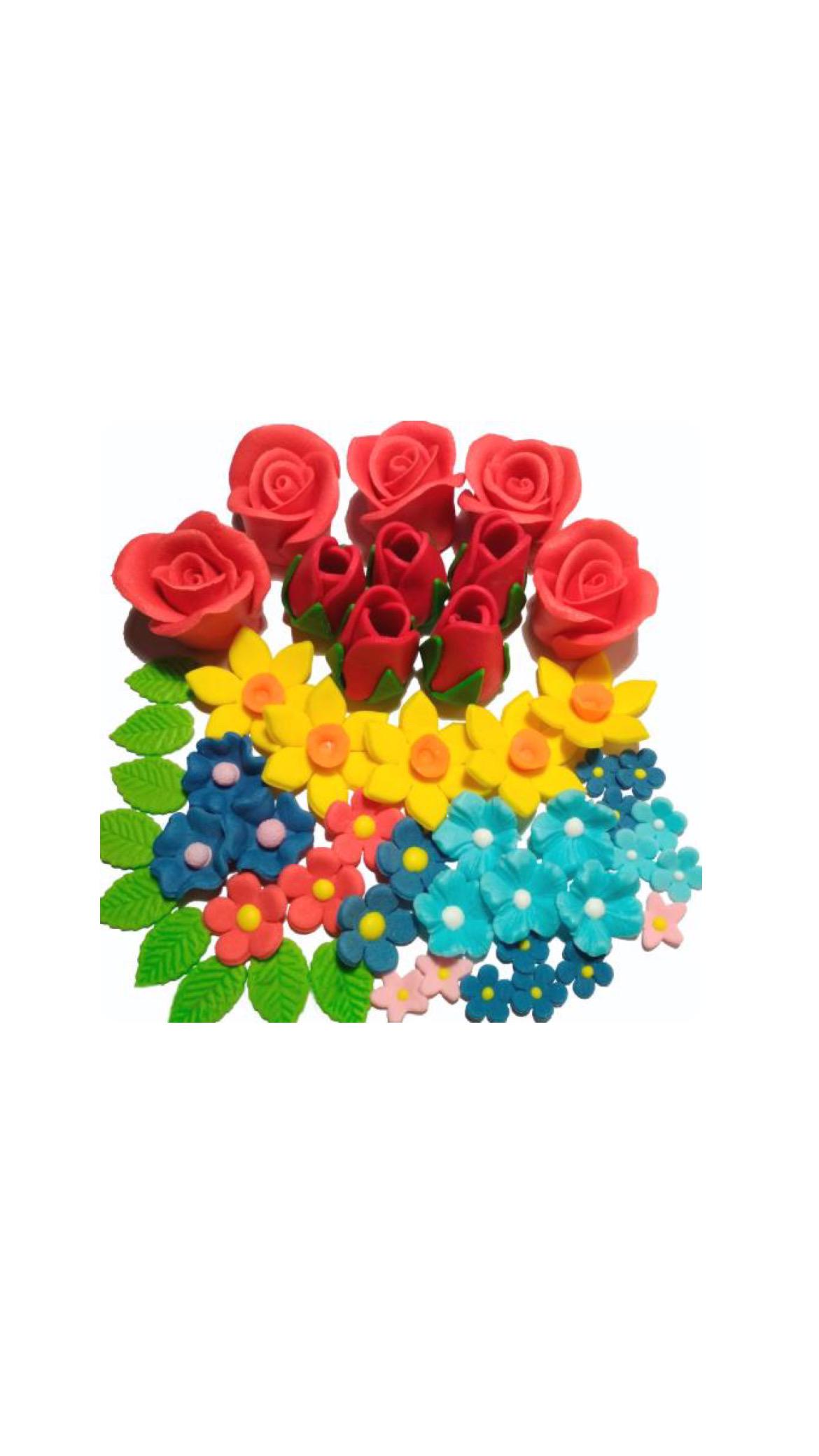 Цукрові квіти з мастики для торта