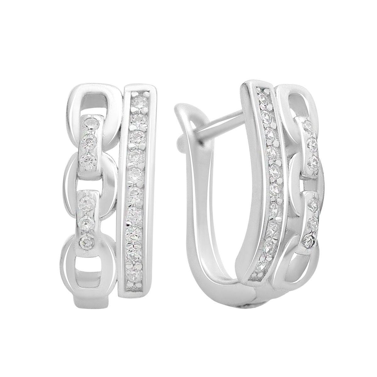 Серьги серебряные с фианитами (2147930)