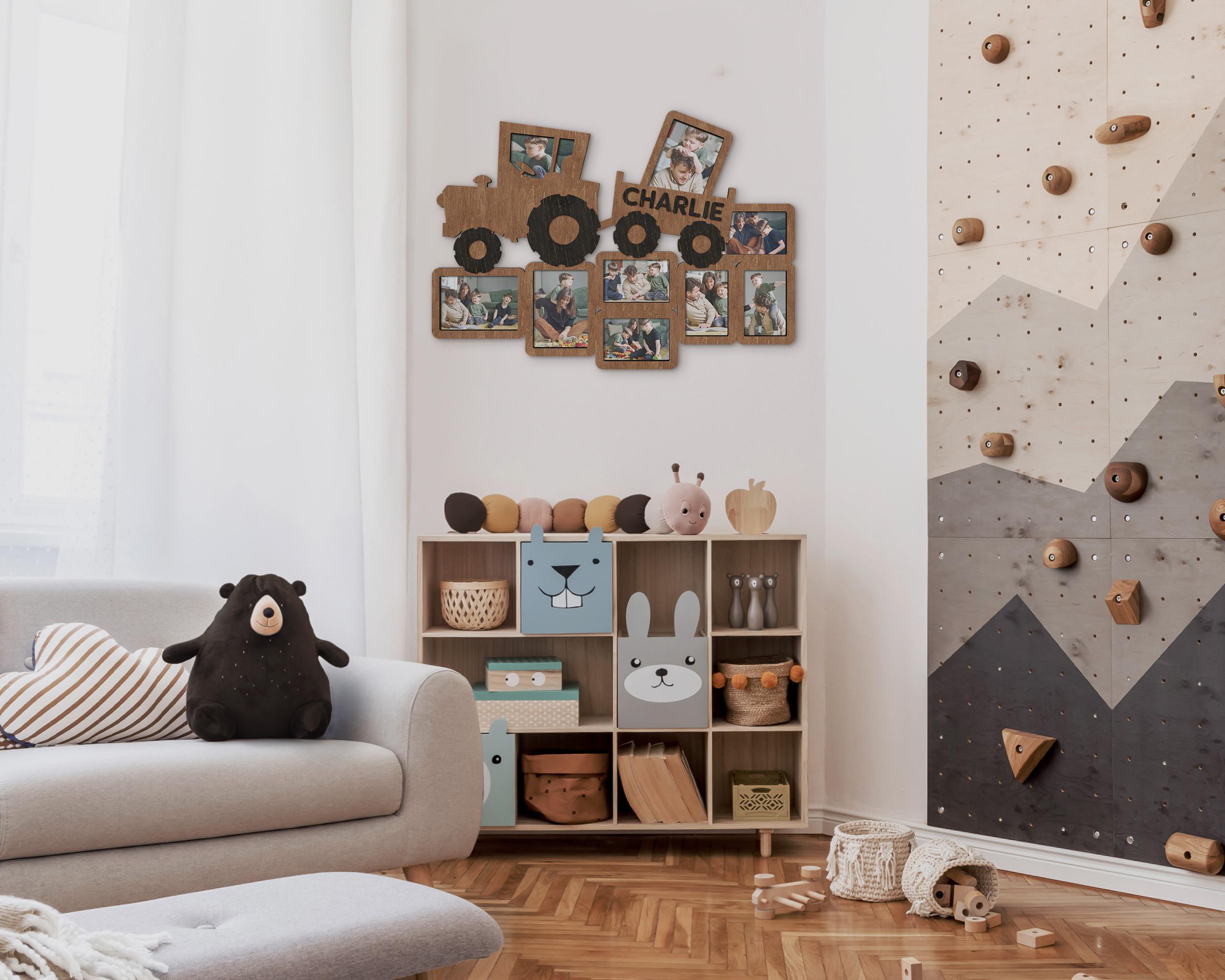 Фоторамка-колаж The Frame Depot у формі трактора з нанесенням імені на 9 фото Коричневий (tractor_collage-2) - фото 2