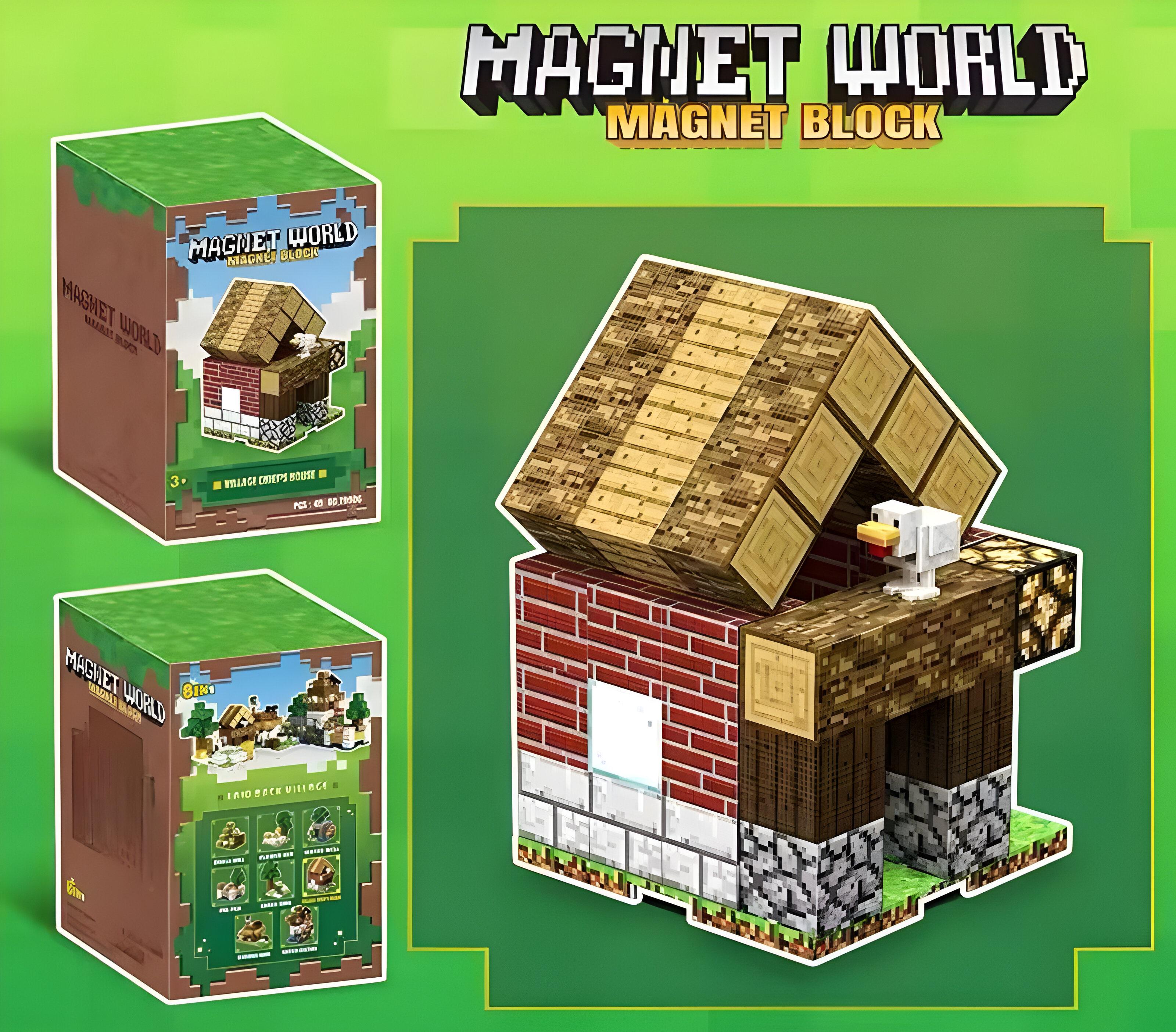 Конструктор дитячий магнітний Minecraft Сільський будиночок 49 дет. (T9906) - фото 4 Конструктор дитячий магнітний Minecraft Сільський будиночок 49 дет. (T9906) - фото 4