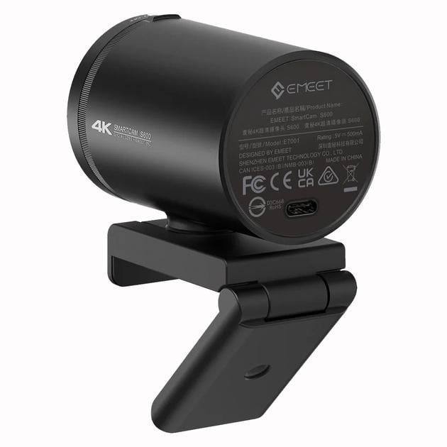 Веб-камера стриминговая EMEET S600 4К (00706) - фото 6 Веб-камера стриминговая EMEET S600 4К (00706) - фото 6