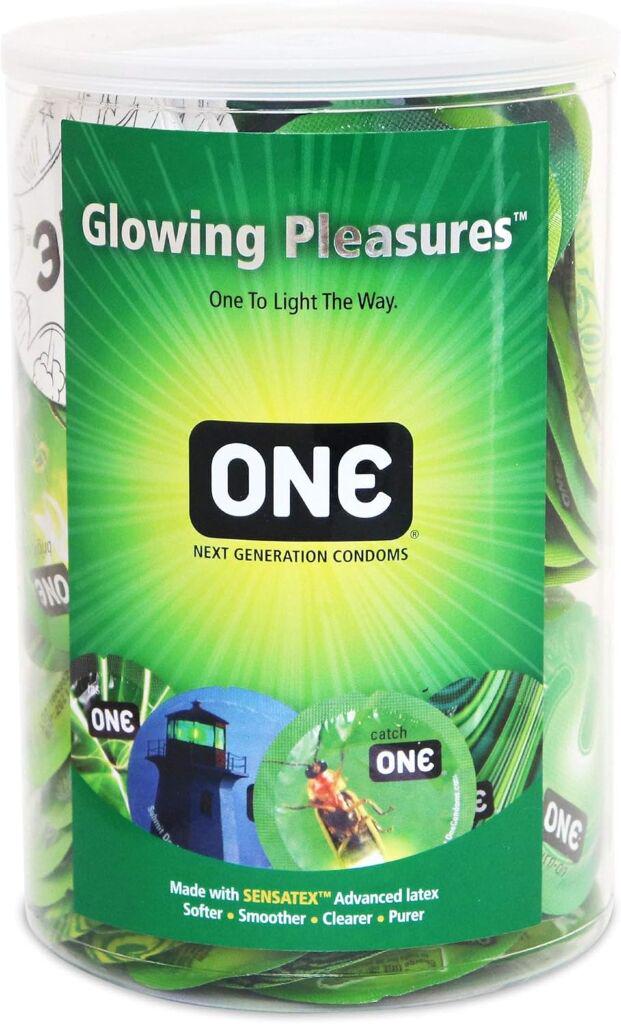 Набор презервативов ONE Glowing Pleasures светится в темноте 100 шт. (ONE11500B)