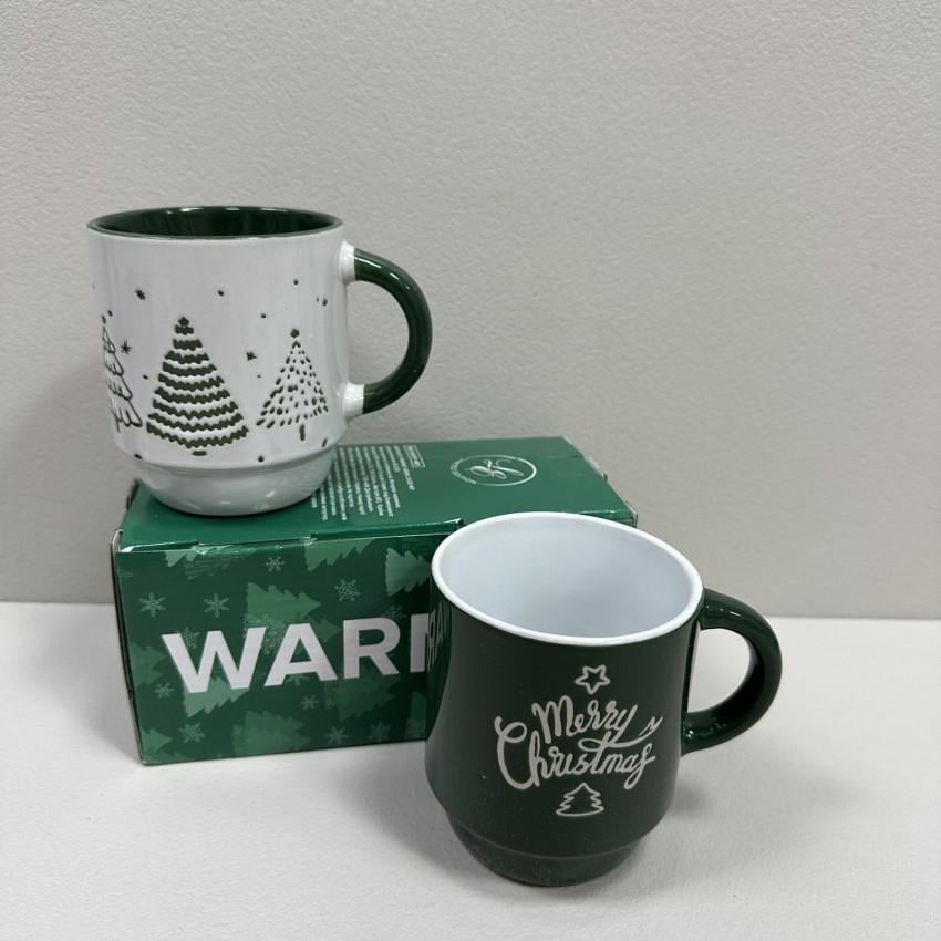 Набор керамических чашек Limited Edition TRSC-BH5019 NY Warmly 320 мл 9 см d 8 см 2 шт. Green-grey (2815966027) - фото 4 Набор керамических чашек Limited Edition TRSC-BH5019 NY Warmly 320 мл 9 см d 8 см 2 шт. Green-grey (2815966027) - фото 4