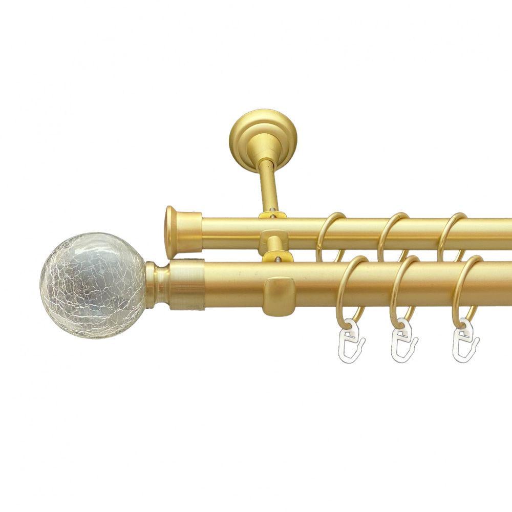 Карниз Orvit Сепія металевий дворядний відкритий гладка труба кільце металеве Матове 25/19 мм 160 см Золото (00-00010683) - фото 1 Карниз Orvit Сепія металевий дворядний відкритий гладка труба кільце металеве Матове 25/19 мм 160 см Золото (00-00010683) - фото 1