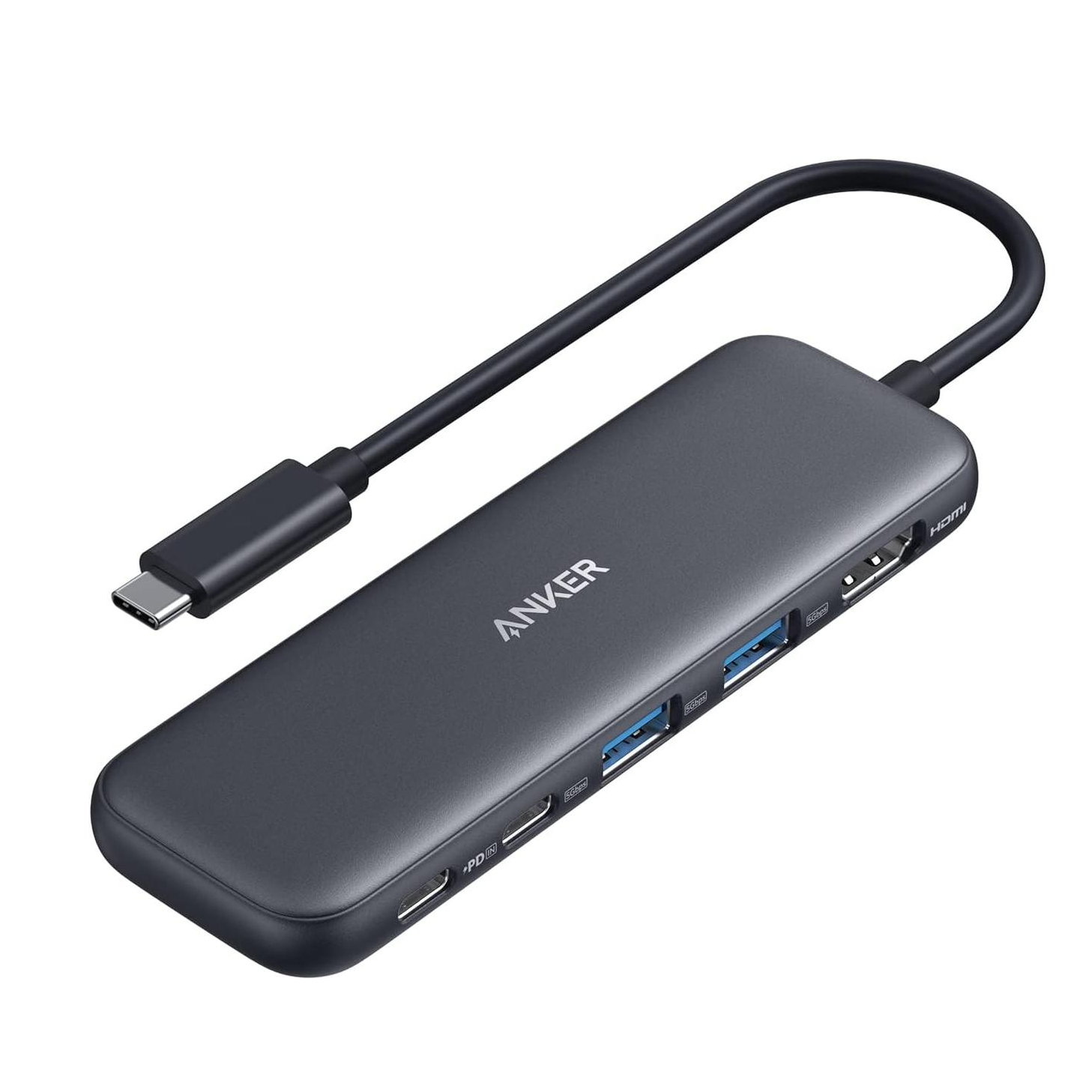 Адаптер Anker 332 USB-C Hub 5в1 4K HDMI 5 Гбит/с Black (000925) Адаптер Anker 332 USB-C Hub 5в1 4K HDMI 5 Гбит/с Black (000925)