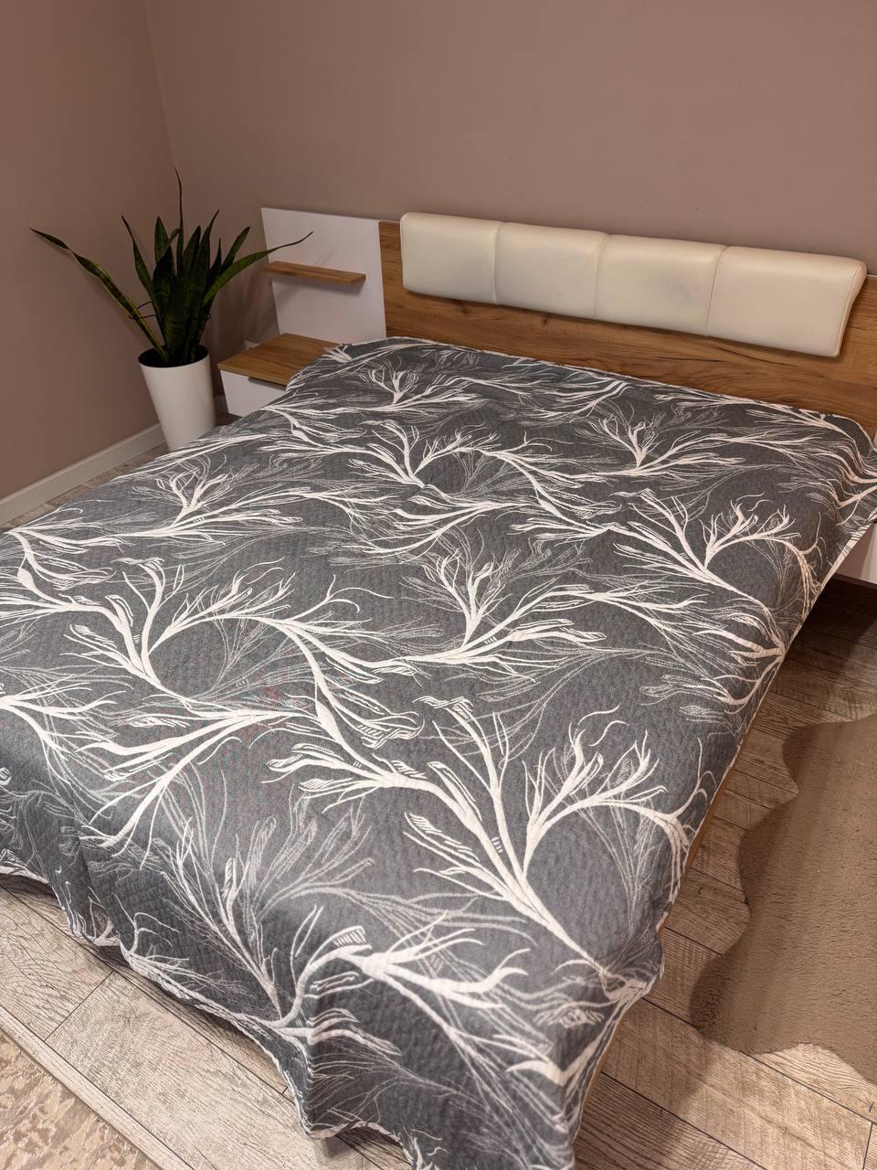 Покривало літнє муслинове полуторний 150х200 см Сірий (Д-al-muslin205-002) - фото 1