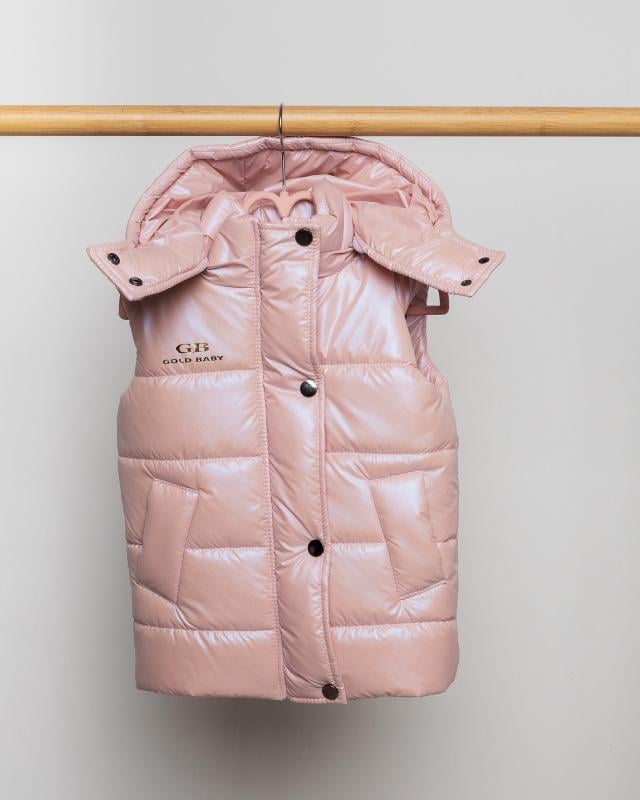 Безрукавка детская демисезонная 134 см Розовый перламутр (БК86-134-д)