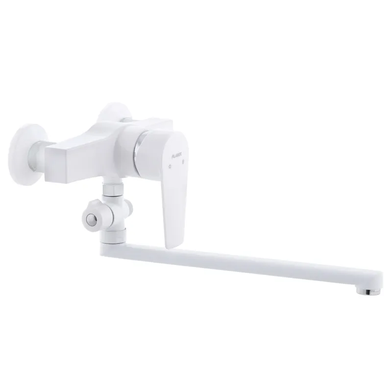 Смеситель для ванны PLAMIX Oscar-006 без шланга и воронки White (PM0559)