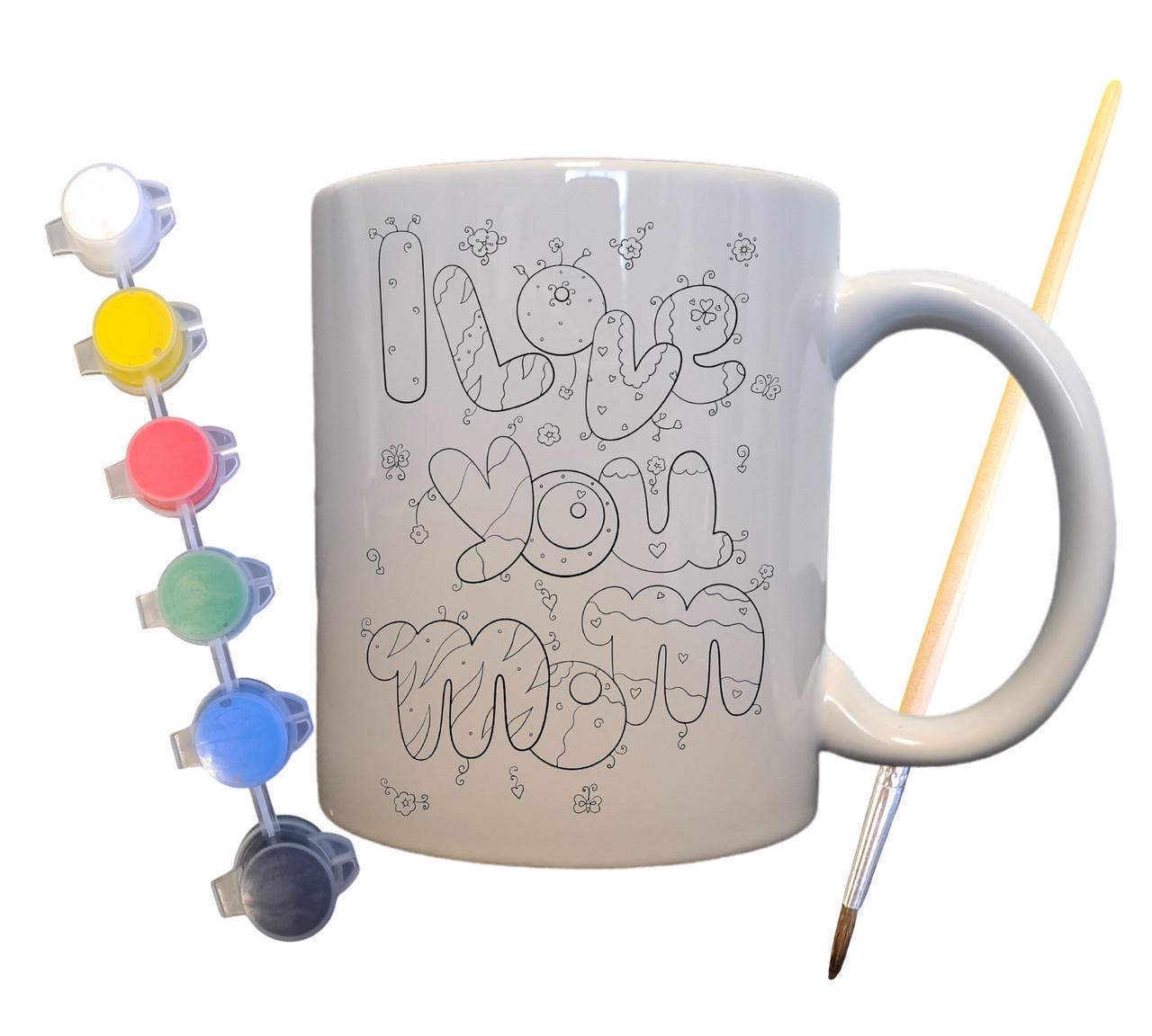 Набор для творчества кружка раскраска Я люблю тебя мамочка 330 мл Белый (КР0071)