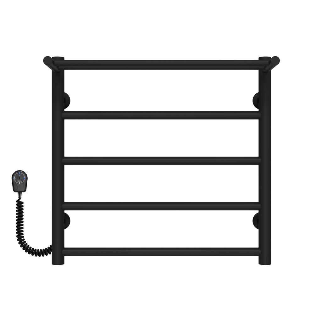 Полотенцесушитель электрический Deffi Терма П5 EF16 левое подключение нержавеющая сталь 500х500 мм Черный (C.TE.50.50.5.EBL5)