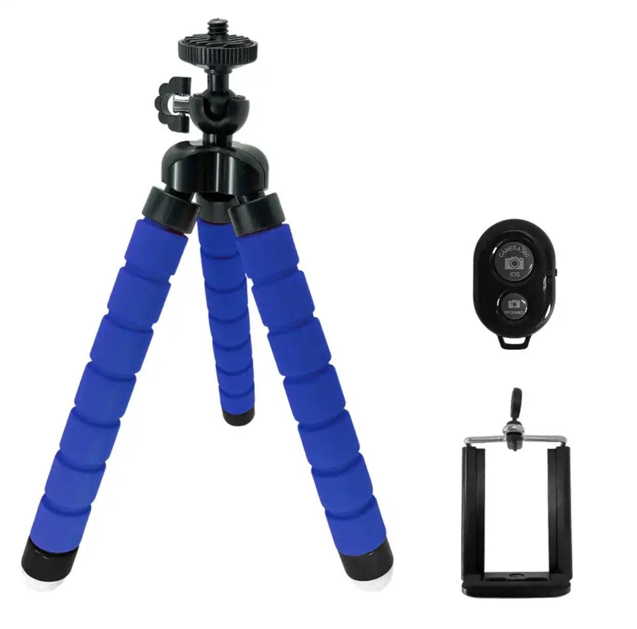 Штатив для телефону восьминіг TRIPOD з пультом дистанційного спуску затвору Синій