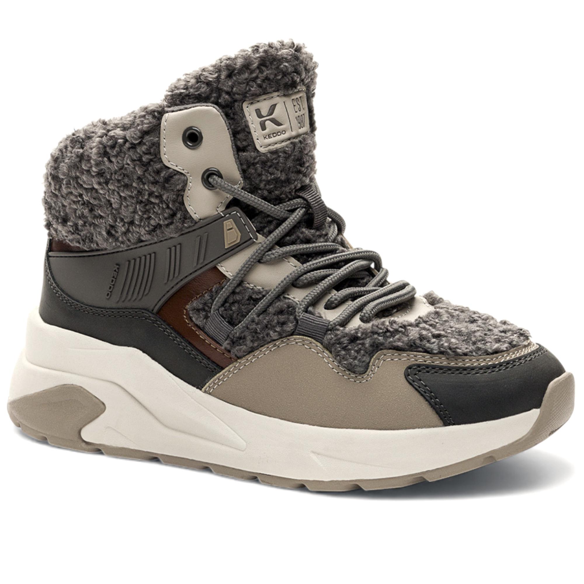 Ботинки женские зимние KEDDO спортивные р. 37 Серо-бежевый (013918-37)